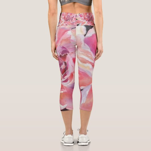Alaskan Peonies Capri Pants Leggings (Rückseite)