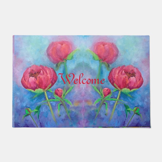 Alaskan Peonies Doormat Fußmatte (Vorderseite)