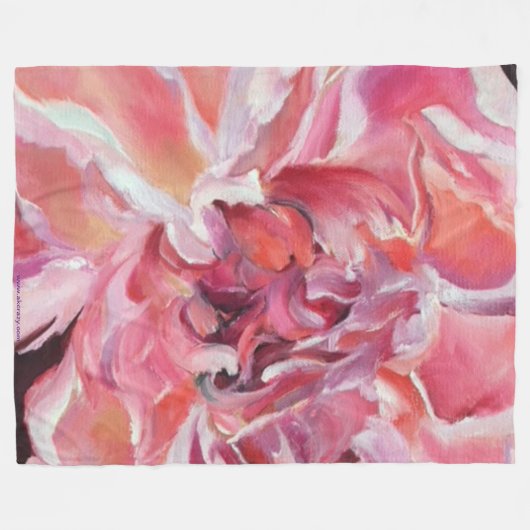 Alaskan Peonies Fleece Blanket (Vorderseite (Horizontal))
