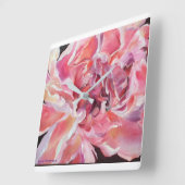 Alaskan Peonies Floral Clock Quadratische Wanduhr (Winkel)