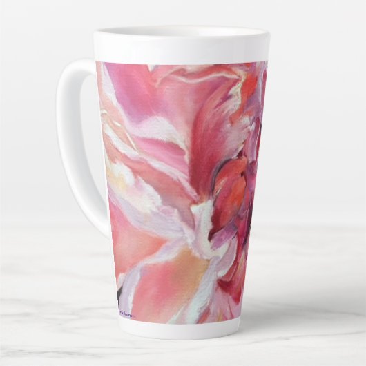 Alaskan Peonies Floral Latte Tasse (Linke Ecke)