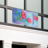 Alaskan Peonies "Welcome" Outdoorbanner  Banner (Äußeres Gebäude)