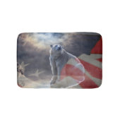 Alaskan Polar Bear American Flag Badematte (Vorderseite)
