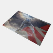 Alaskan Polar Bear American Flag Fußmatte (Schrägansicht)