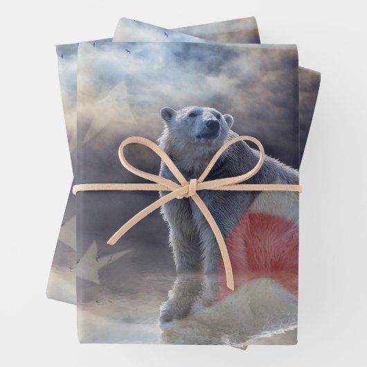 Alaskan Polar Bear American Flag Geschenkpapier Set (Beispiel)