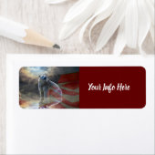 Alaskan Polar Bear American Flag Label (Insitu)