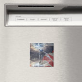 Alaskan Polar Bear American Flag Magnet (In Situ (Geschirrspüler))