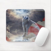 Alaskan Polar Bear American Flag Mousepad (Mit Mouse)