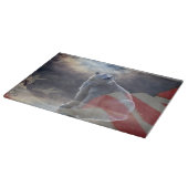 Alaskan Polar Bear American Flag Schneidebrett (Ecke)