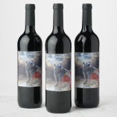 Alaskan Polar Bear American Flag Weinetikett (Flaschen)