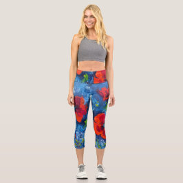 Alaskan Poppies Capri Leggings