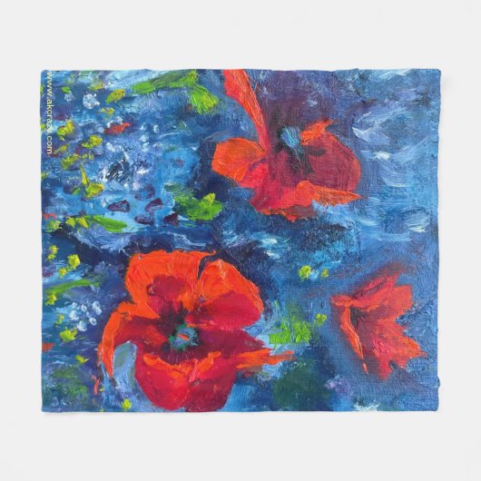 Alaskan Poppies Fleece Decke (Vorderseite (Horizontal))
