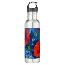 Alaskan Poppies Wasserflasche aus rostfreiem Stahl