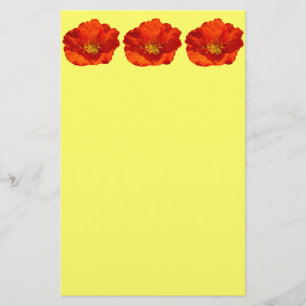 Alaskan Red Poppy Colorful Blume Briefpapier