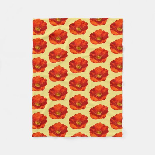 Alaskan Red Poppy Colorful Blume Fleecedecke (Vorderseite)