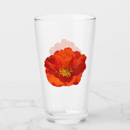 Alaskan Red Poppy Colorful Blume Glas (Rückseite)