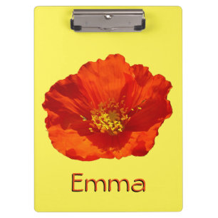 Alaskan Red Poppy Colorful Blume Klemmbrett