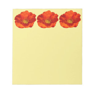 Alaskan Red Poppy Colorful Blume Notizblock