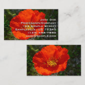Alaskan Red Poppy Colorful Blume Visitenkarte (Vorne/Hinten)