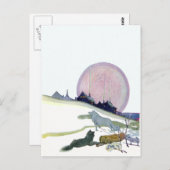 Alaskan Schlittenhunde im Schnee Postkarte (Vorne/Hinten)