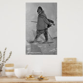 Alaskan Siegel Hunter mit Schneeschuhen Fotografie Poster (Küche)