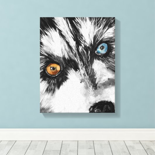 Alaskan Sled Dog_Lasse Run Stretched Canvas Print Leinwanddruck (Insitu (Holzboden))