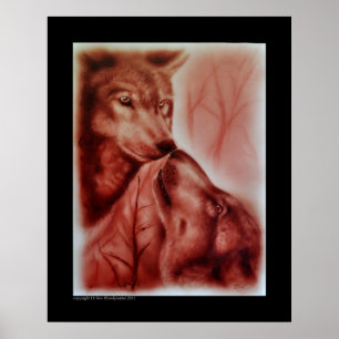 Alaskan Snow Wolves Poster