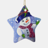 Alaskan Snowball Snowman Keramik Ornament (Rechts)