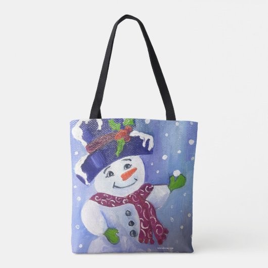 Alaskan Snowmen Canvas Tote Tasche (Rückseite)