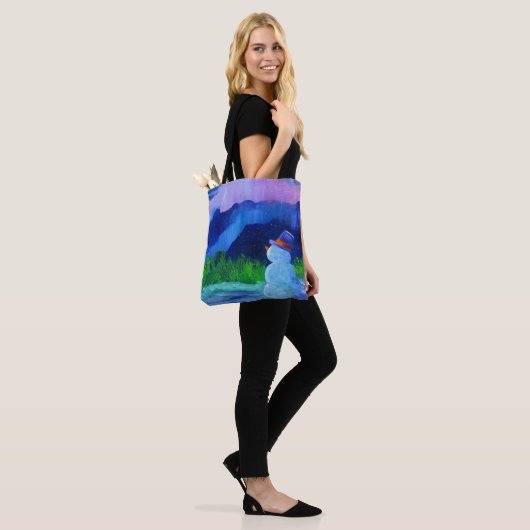 Alaskan Snowmen Canvas Tote Tasche (Am Model)