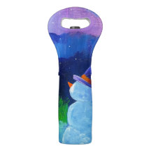 Alaskan Snowmen Wine Bag