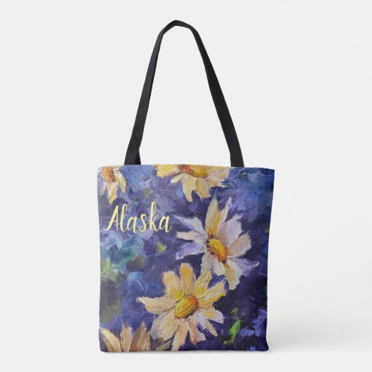 Alaskan Stiefmütterchen Tote Tasche mit ALASKA (Rückseite)