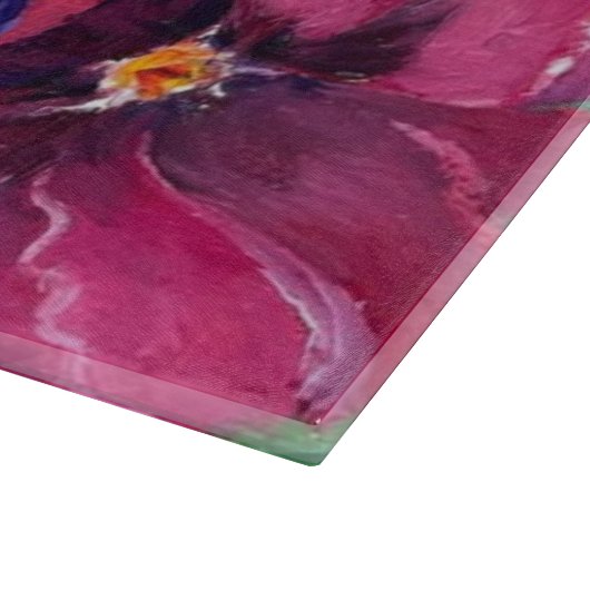 Alaskan Stiefmütterchens Glass Cutting Board Schneidebrett (Ecke)