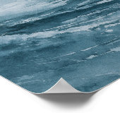 Alaskan Stormy Seas Watercolor Poster (Ecke)