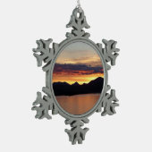 Alaskan Sunset I Beautiful Alaska Fotografie Schneeflocken Zinn-Ornament (Links)