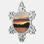 Alaskan Sunset I Beautiful Alaska Fotografie Schneeflocken Zinn-Ornament (Rechts)