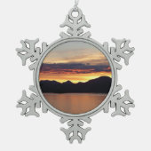 Alaskan Sunset I Beautiful Alaska Fotografie Schneeflocken Zinn-Ornament (Vorderseite)