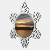 Alaskan Sunset II Schöne Alaska Fotografie Schneeflocken Zinn-Ornament (Rechts)