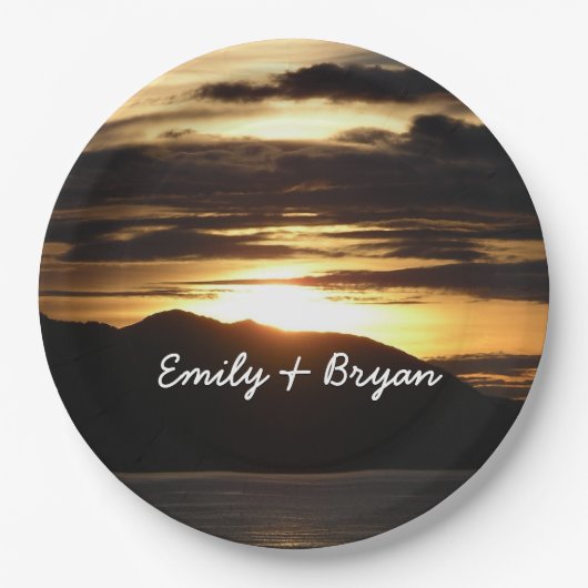 Alaskan Sunset III Schöne Alaska Fotografie Pappteller (Vorderseite)