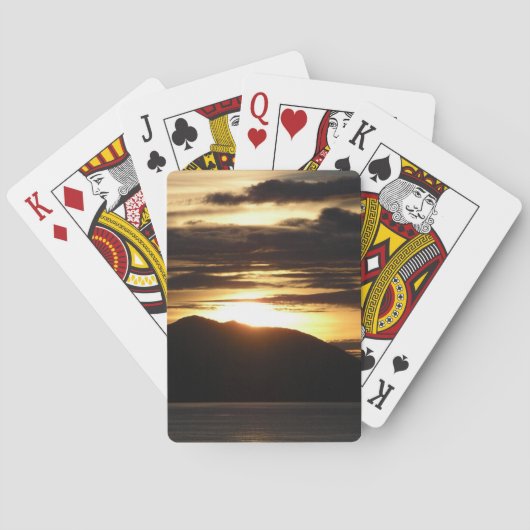 Alaskan Sunset III Schöne Alaska Fotografie Spielkarten (Rückseite)