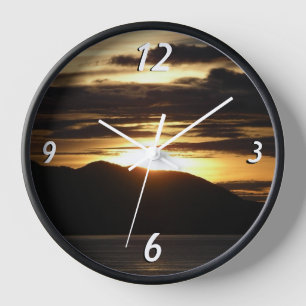Alaskan Sunset III Schöne Alaska Fotografie Wanduhr