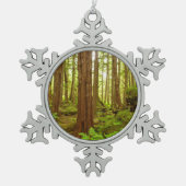 Alaskan Temperate Rainforest Schneeflocken Zinn-Ornament (Vorderseite)