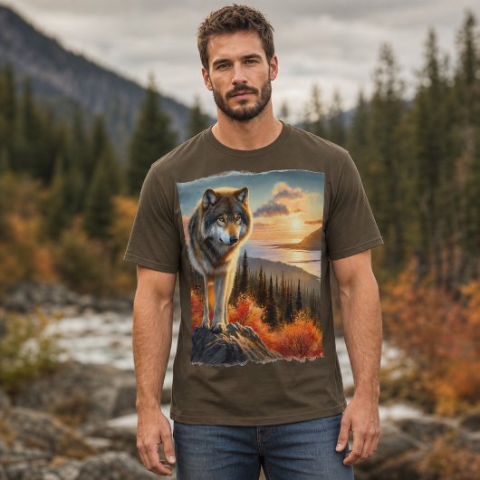 Alaskan Timber Wolf Herbstsaison Mens T-Shirt
