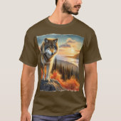 Alaskan Timber Wolf Herbstsaison Mens T-Shirt (Vorderseite)
