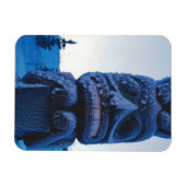 Alaskan Totem Pole Winter Night Foto entwickelt Magnet (Horizontal)