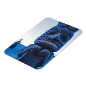 Alaskan Totem Pole Winter Night Foto entwickelt Magnet (Linke Seite)