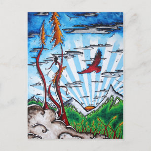 Alaskan Travel Art Postcard, Besuch Alaska! Postkarte