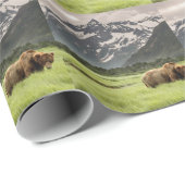 Alaskan Ufer, Grizzlybär Geschenkpapier (Rolleneckpunkt)