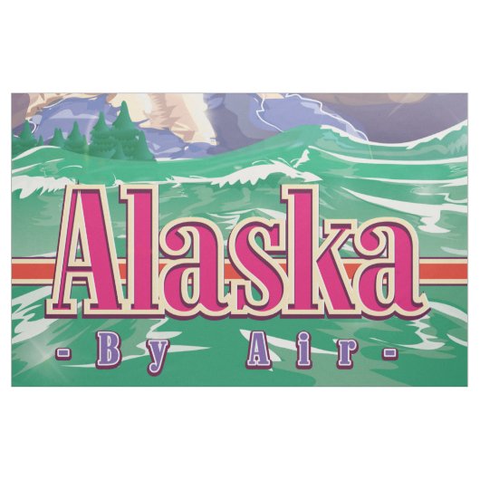 Alaskan Vintage Reise Poster. Stoff (Yard (91,4 cm))