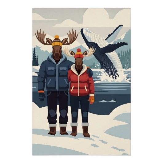 Alaskan whale watching photobomb poster (Vorderseite)